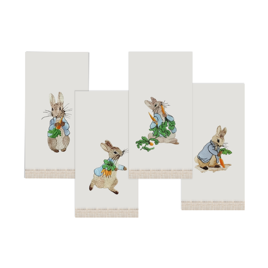 Easter Bunny and Carrot Embroidered Paper Guest Napkins