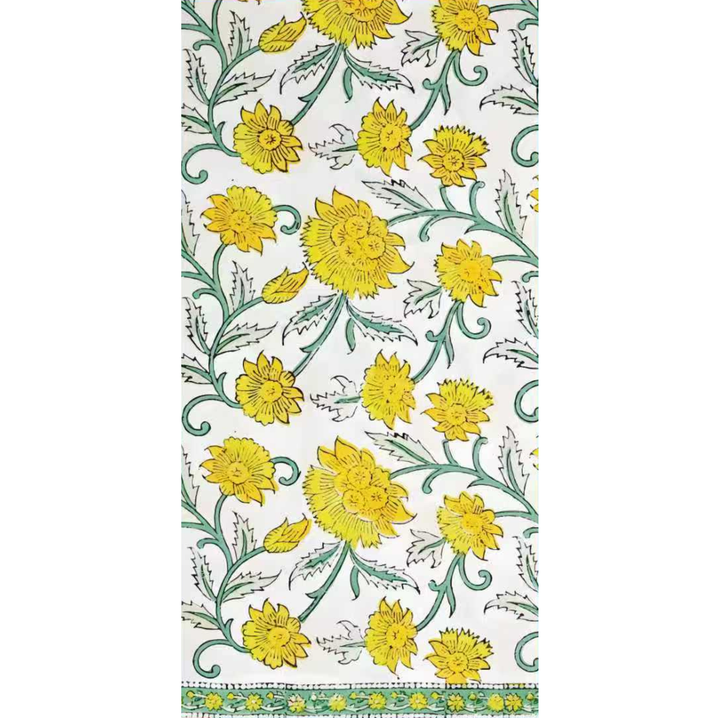 Yellow Daffodils Spring Floral Block-Print Paper Guest Napkins