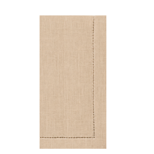 Taupe Hemstitched Disposable Linen Napkins