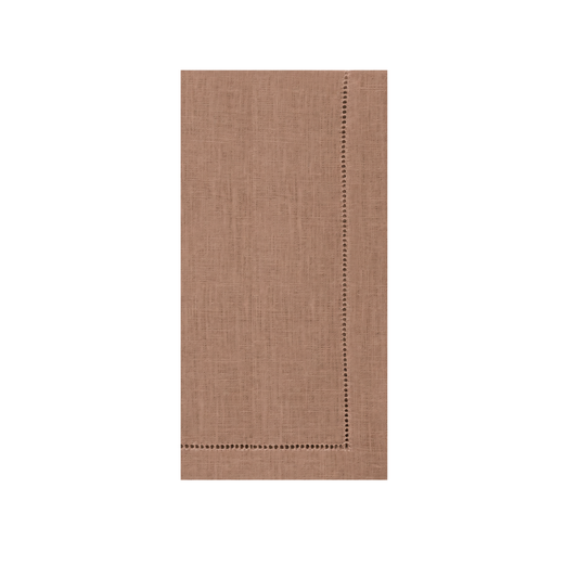 Terracotta Hemstitched Disposable Linen Napkins